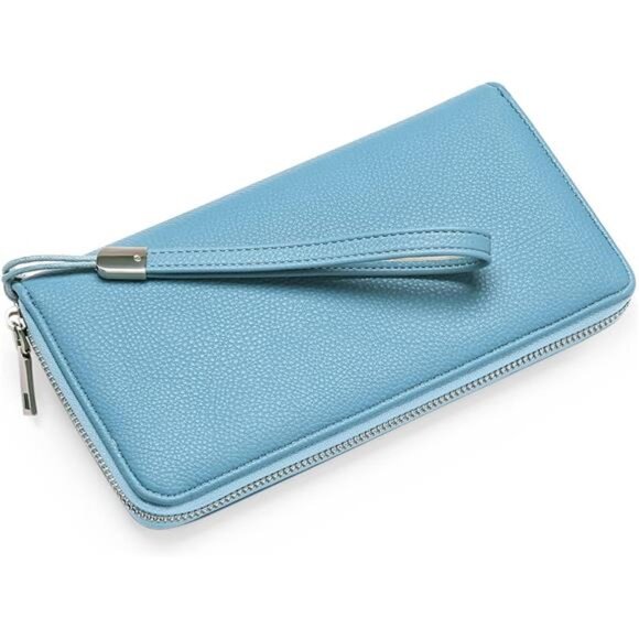 New Womens Wallet RFID Blocking Leather Zip Around Wallet Large Capacity - Picture 4 of 6